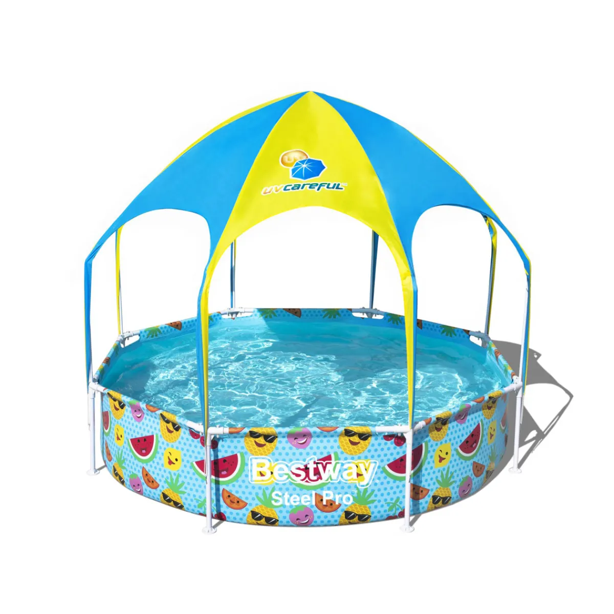 Stahlwandpool Splash-in-Shade mit Sonnendach 244 x 51 cm bunt^Bestway Discount