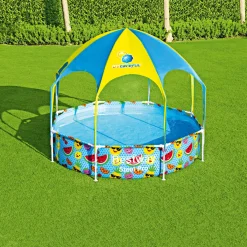 Stahlwandpool Splash-in-Shade mit Sonnendach 244 x 51 cm bunt^Bestway Discount