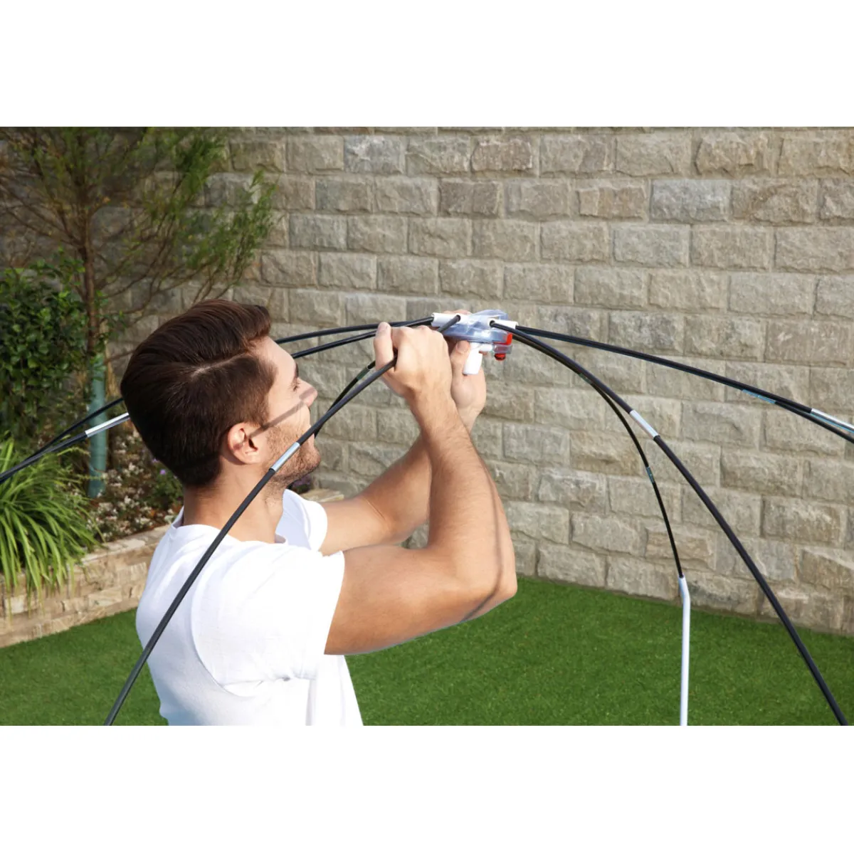 Stahlwandpool Splash-in-Shade mit Sonnendach 244 x 51 cm bunt^Bestway Discount