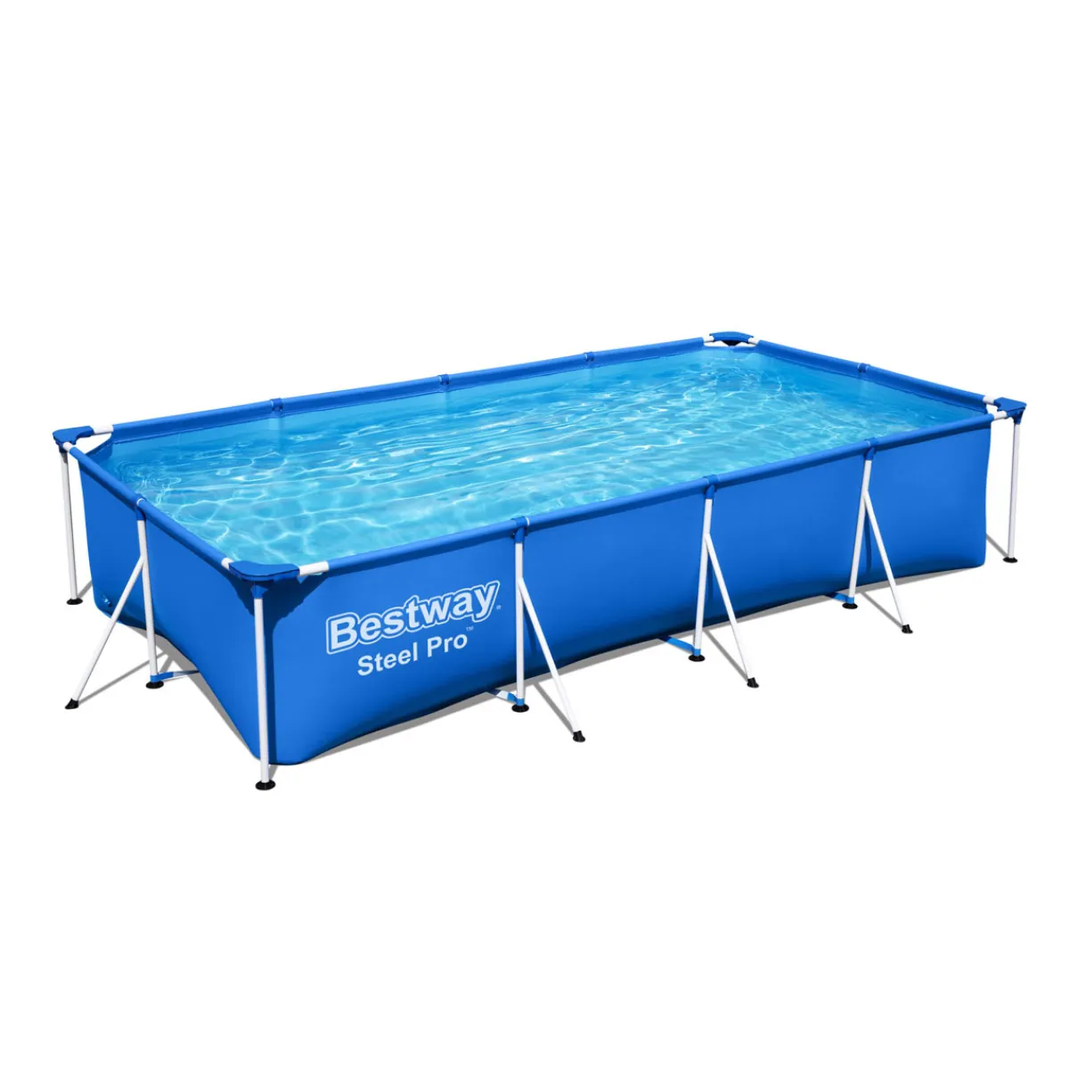 Steel Pro Frame Pool-Set mit Filterpumpe 400 x 211 x 81 cm blau eckig^Bestway Outlet