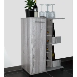 Weinregal mit feststellbaren Rollen grau marmoriert 37 x 60 x 82 cm^Better Home Clearance