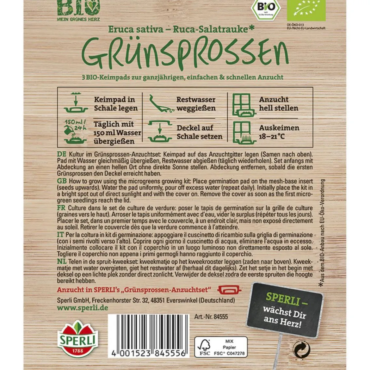 BIO Rucola für Micro Green Anzuchtset Nachfüllpads