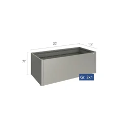 Hochbeet 2 x 1 dunkelgrau-metallic*Biohort Hot