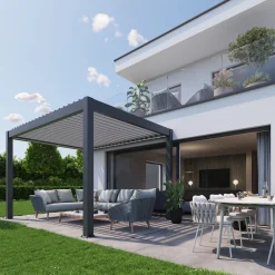 Pergola Gr. 3 x 3,5 dunkelgrau/silber-metallic^Biohort Sale