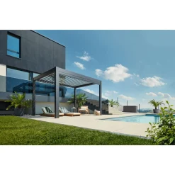 Pergola Gr. 4 x 3,5 dunkelgrau/silber-metallic^Biohort Discount