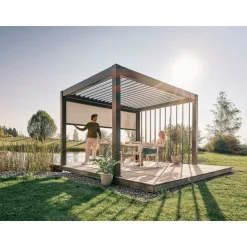 Sonnenschutzrollo Gr. 3,5 m quarzgrau-metallic^Biohort Hot