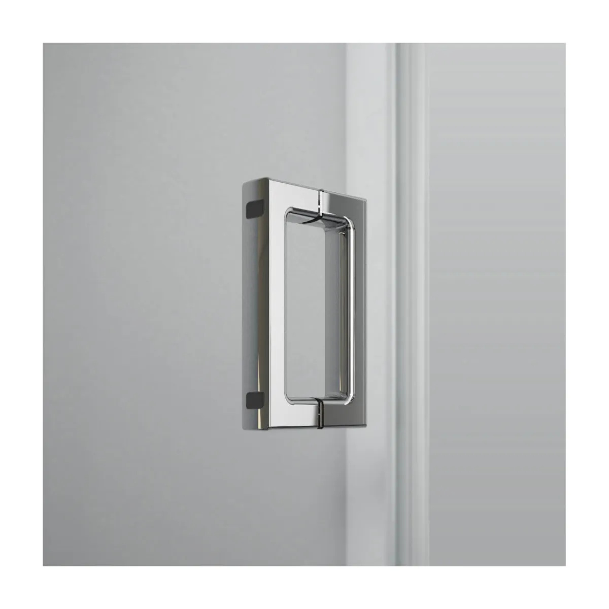 Breuer Drehfalttür Panorama für Seitenwand Anschlag links alu chromeffekt grau getönt 900 mm