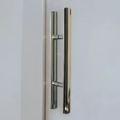 Breuer Drehtür Avanta mit Festteil für Nische, Anschlag rechts, alu chromeffekt, grau getönt, 800 mm