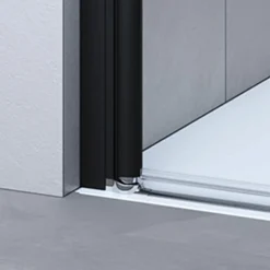 Breuer Drehtür Elana 6 für Seitenwand, Anschlag links, schwarz matt, Bella C, 750 mm