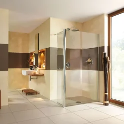 Duschwand Entra mit beweglichem Element über Eck Anschlag rechts schwarz matt Intima 1400 mm^Breuer Sale