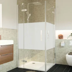 Breuer Eckeinstieg Avanta Drehtür 4-teilig alu chromeffekt Intima 800/1200 mm