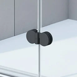 Breuer Eckeinstieg Elana Komfort Drehfalttür 4-teilig schwarz matt grau getönt 900/800 mm