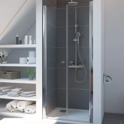 Breuer Pendeltür Elana 6 für Nische weiß Klarglas 750 mm