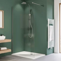 Breuer QUICK72 Duschwand Entra alleinstehend Alu silber matt Klarglas 1400 mm