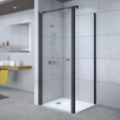 Seitenwand Elana 6 für Drehtür oder Pendeltür schwarz matt Grau getönt 750 mm^Breuer New