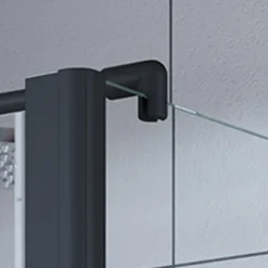 Seitenwand Elana Komfort Drehfalttür 2-teilig Anschlag rechts schwarz matt grau getönt 800 mm*Breuer