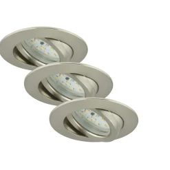 LED-Einbauleuchte 3er-Set schwenkbar matt-nickel*Briloner Hot
