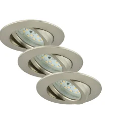 LED-Einbauleuchten-Set dimmbar 8,2 x 2,8 cm matt-nickel^Briloner Outlet