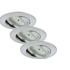 Briloner LED-Einbauleuchte Aluminium 3xLED
