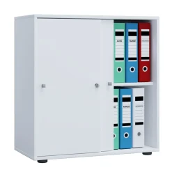 VCM Büroschrank Lona L mit Schiebetüren weiß