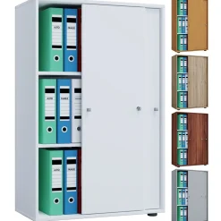 VCM Büroschrank Lona XL mit Schiebetüren weiß