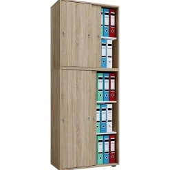 VCM Büroschrank Lona XXL mit Schiebetüren Sonoma-Eiche