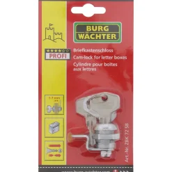 Briefkasten-Zylinder ZBK 72 für Rombi und Knobloch vernickelt^Burg Wächter Hot