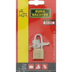 Zylinder-Vorhängeschloss C-Line 222 50,1 20 x 50,1 x 9,5 mm Messing^Burg Wächter Clearance