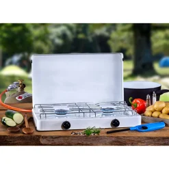 Zweiflammkocher Capri inklusive Druckregler und 80 cm Gasschlauch*CFH Best