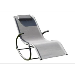 Chillroi Schaukelgartenstuhl grau Gartenliege Liegestuhl Sonnenliege