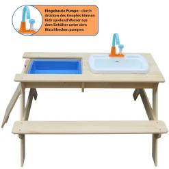 Coemo Kindersitzgruppe und Matschtisch „Robin“, mit Waschbecken