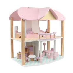 Kinder Coemo Puppenhaus Sandy möbliert Holz 2 Etagen