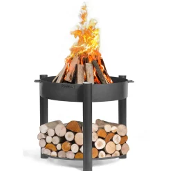 Feuerschale Montana 80 hoch inkl. Holzlager 88x80cm Schwarz*CookKing Online