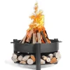Feuerschale Montana 60 inkl. Holzlager 68x45cm Schwarz^CookKing Discount
