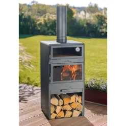 CookKing Terrassenofen Vento Plus inkl. Pizzaofen 50x50x150cm Schwarz