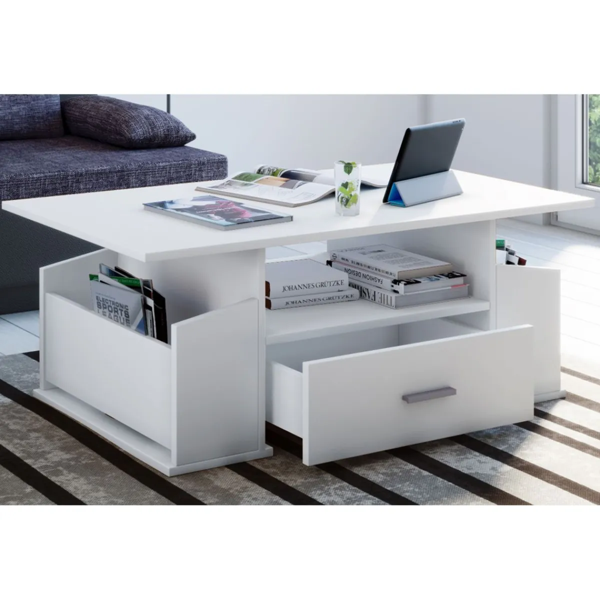 Couchtisch Junata weiß/schwarz^VCM Outlet