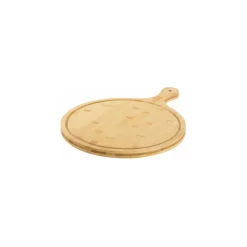 COZZE Pizzaschneidbrett aus Bambus Durchmesser 350 mm Länge 460 mm