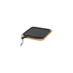 Steakpfanne gusseiserne Pfanne mit Servierbrett 33 x 33 cm wendbare mit glattern/gerilltem Boden^COZZE Sale