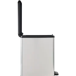 Curver Mülleimer DECO Bin SLIM 25L mit Pedal schwarz silber metallic