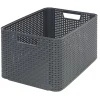 Curver Aufbewahrungsbox Style Box 2 L in Rattan-Optik dunkelgrau