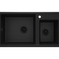 1,5 Becken Granitspüle ERIDAN ohne Abtropffläch graphit metallic*deante Clearance