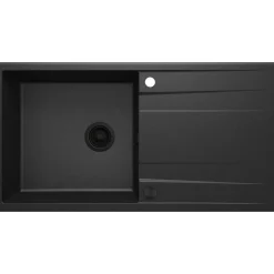 deante 1 Becken Granitspüle ERIDAN mit Abtropffläch graphit metallic