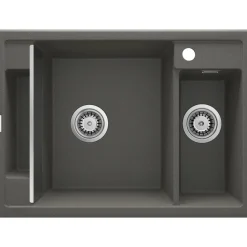 1,5 Becken Granitspüle MAGNETIC ohne Abtropffläch anthrazit metallic*deante New