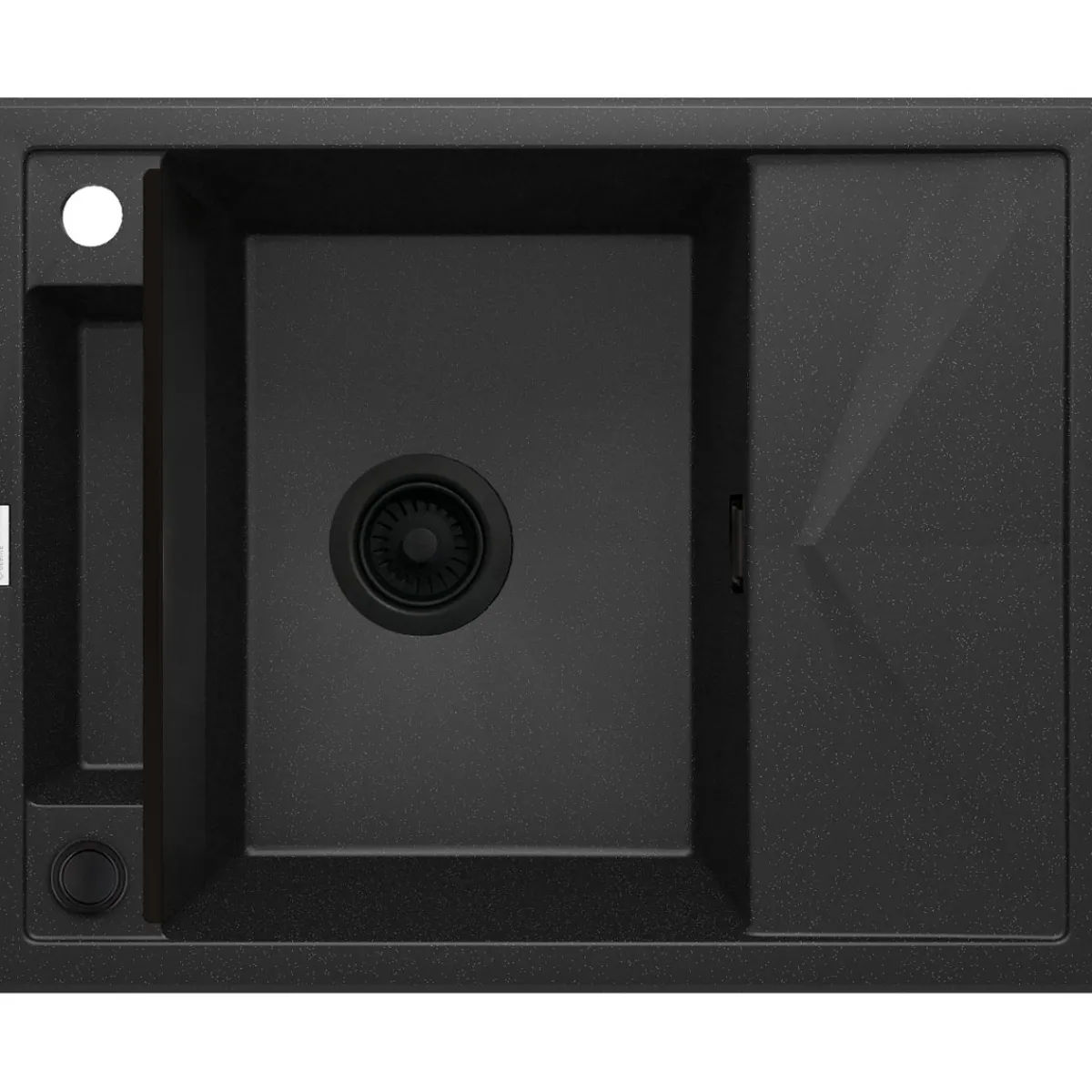 1 Becken Granitspüle MAGNETIC mit kurzer Abtropffläch graphit metallic^deante Hot