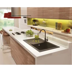 Granitspülen-Set ZORBA mit Armatur graphit*deante