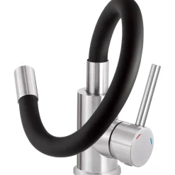 deante Spültischarmatur LUNO Edelstahl/ schwarz