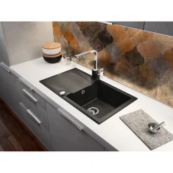 deante Granit-Einbauspüle Evora graphite 78 x 44 x 19,3 cm