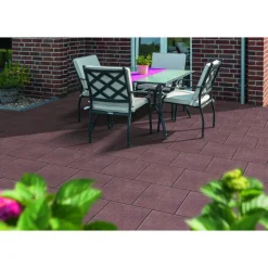 Terrassenplatte No 1 Flix 40 x 40 x 4 cm rot^Diephaus Clearance