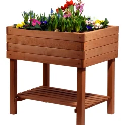 dobar Breites Hochbeet 80 x 80 x 58 cm braun