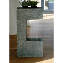 Design-Gartenbrunnen mit Pflanzkasten 20,5 x 70 x 39 cm grau^dobar Hot